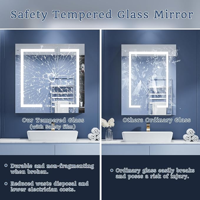 ExBrite LED Lighted Bathroom Medicine Cabinet - Image 5