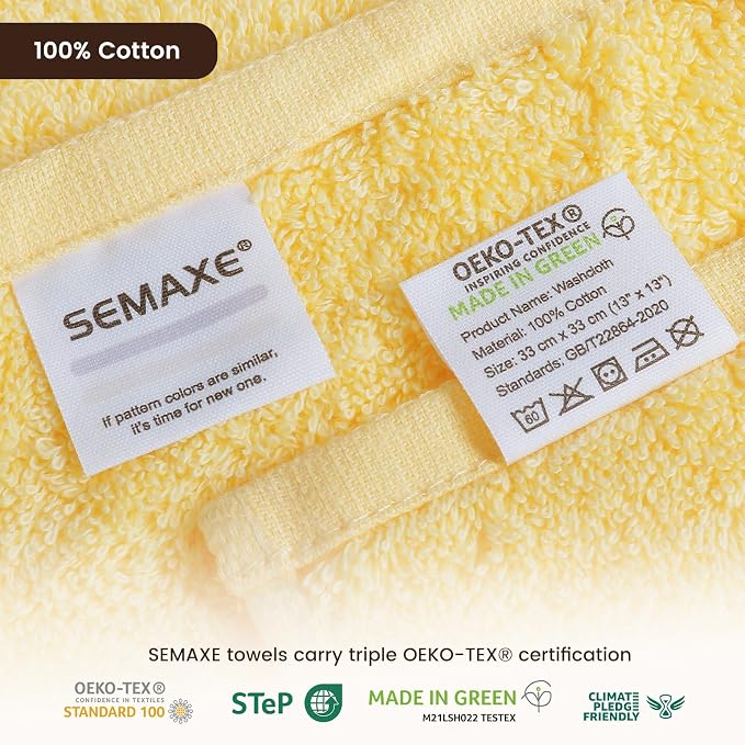 SEMAXE 100% Cotton Washcloths for Bathroom - Image 4
