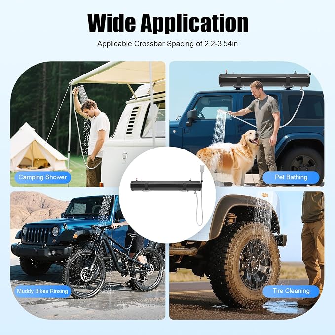 Self-Pressurized Water Tank for Camping Showers 30L, Roof Rack Mount Road Shower - Image 6