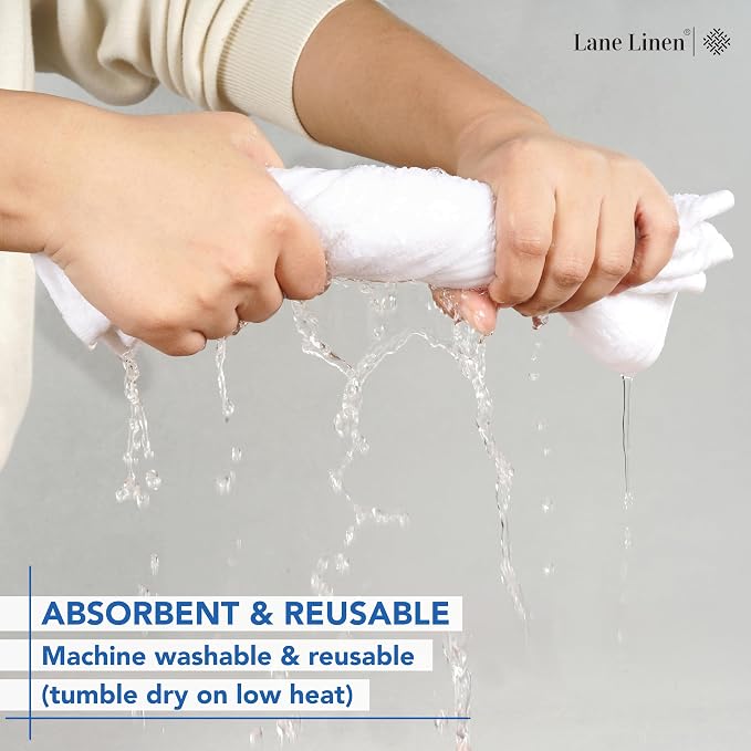 LANE LINEN 100% Cotton Washcloths 24 Pack - Image 7