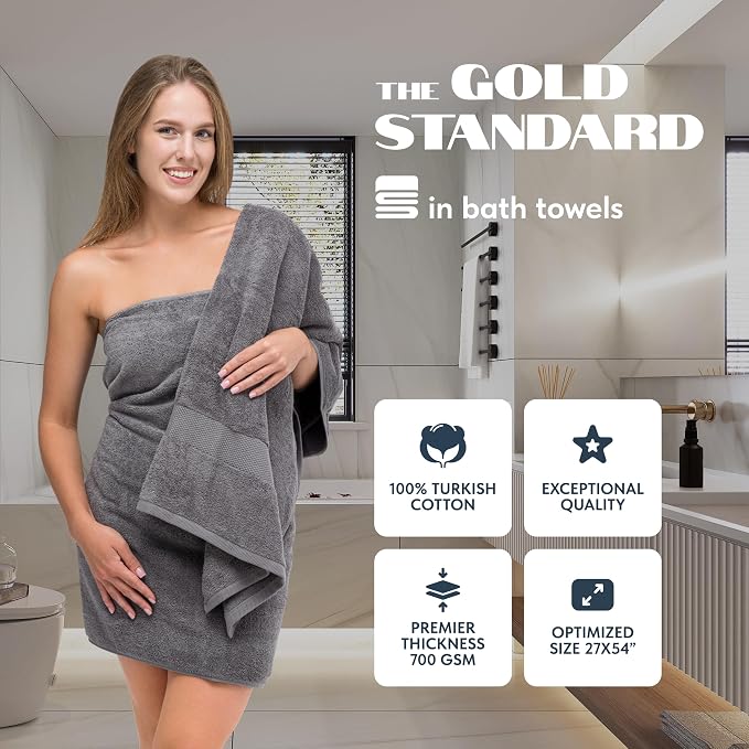 Luxury White Bath Towels Large - Image 2