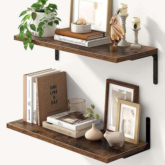 Fun Memories Deep Floating Shelves, 24W x 8D Floating Shelves Set of 2 by FunMemories