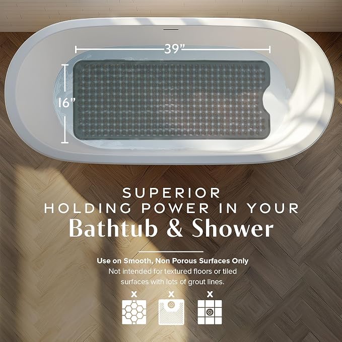 SlipX Solutions Power Grip Bathtub Safety Mat | Precision Grip Technology - Image 3