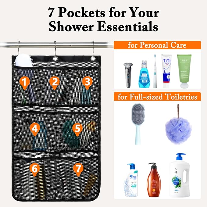 Mesh Shower Caddy Hanging, Quick-Drying Shower Organizer - Image 2