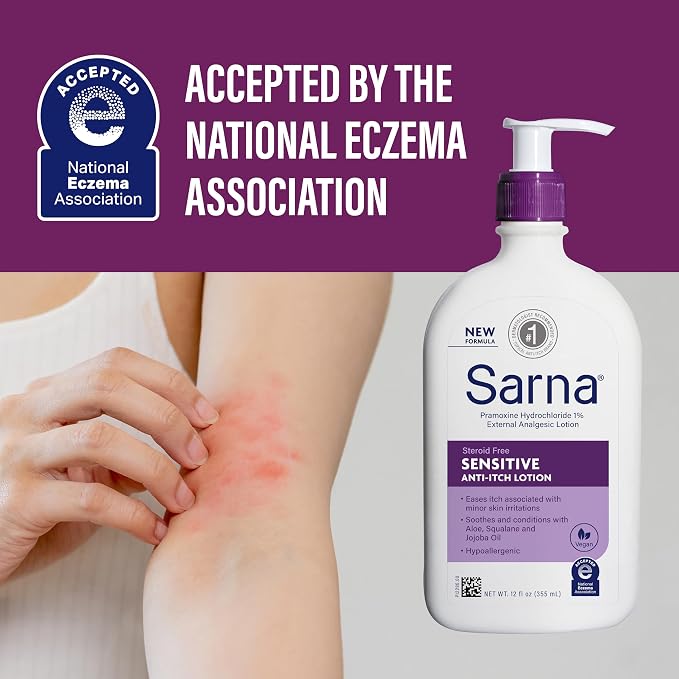 Sarna Sensitive Anti-Itch Lotion, Steroid-Free, Fragrance-Free, Hypoallergenic - Image 6
