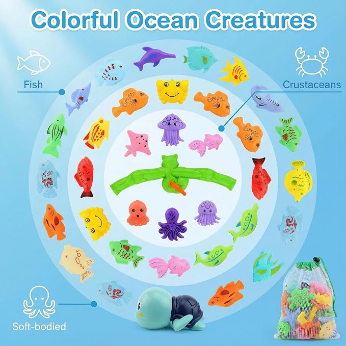 Magnetic Fishing Pool Toys Game, Water Table Bathtub Bath Toy - Image 3