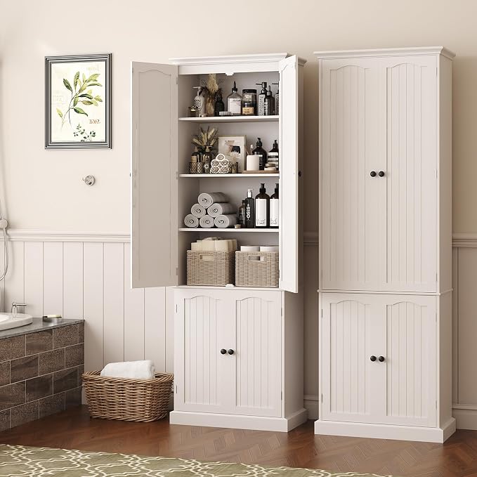 Function Home 72" Kitchen Pantry Cabinet, Tall Wood Storage Cabinet - Image 5