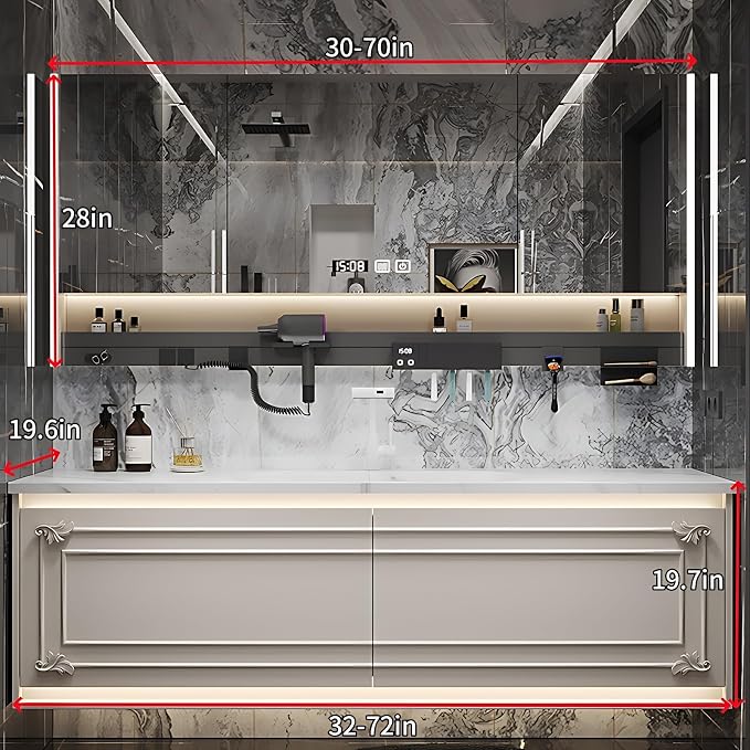 68IN Modern Bathroom Cabinet - Image 2