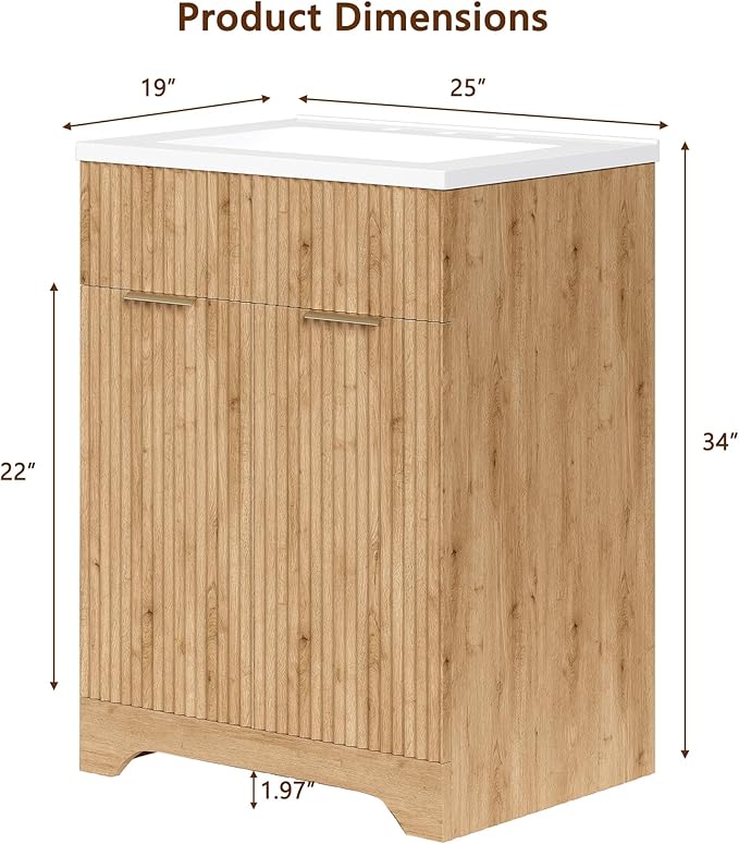 LINLUX 25“ Bathroom Vanity - Image 2