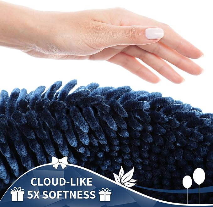 Yimobra Chenille Bathroom Rugs Non Slip, Extra Thick Soft Absorbent Bath Rug - Image 5