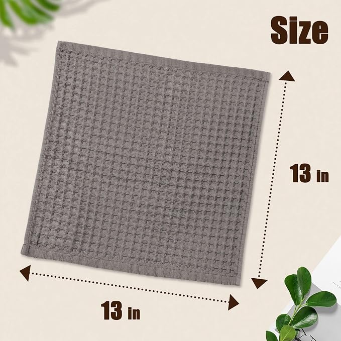 Cleanbear Classic Waffle Washcloths, 100% Cotton Face Towels, Absorbent and - Image 2