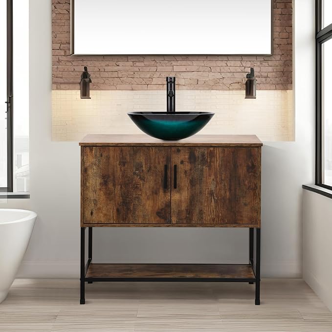 UEV Rustic Brown 36" Bathroom Vanity by YourHomeExcellentVendor