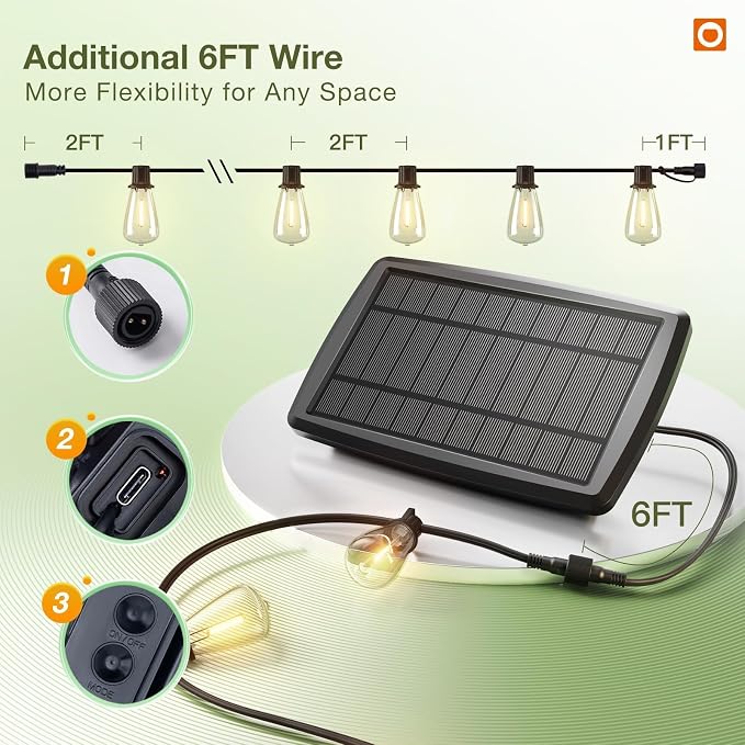 addlon 54 FT Solar String Lights Waterproof, Patio Lights Solar Powered - Image 7