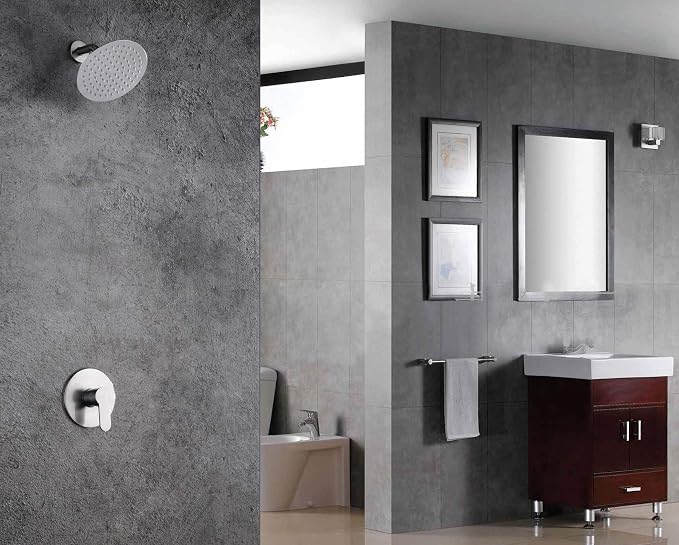 sumerain Shower Faucet Brushed Nickel, Single Handle Solid Brass Rough-in Valve - Image 4