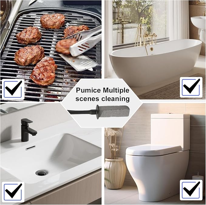 Toilet Brush & Pumice Stone Brush Combo, 2-in-1 Toilet Bowl Brush and Dual-Slot - Image 5