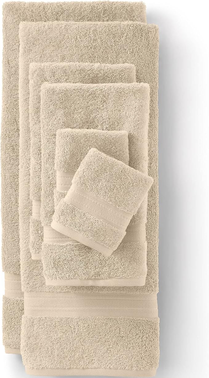 Lands' End Supima Towel Dark Sand Washcloth Set - Image 2