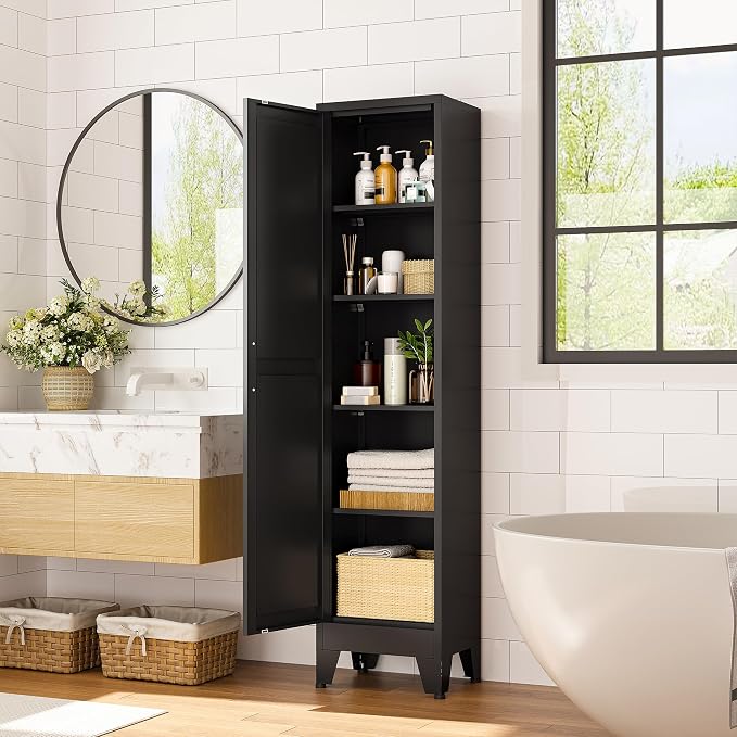 Narrow Bthroom Storage Cabinet Tall Metal Storage Cbinets - Image 7