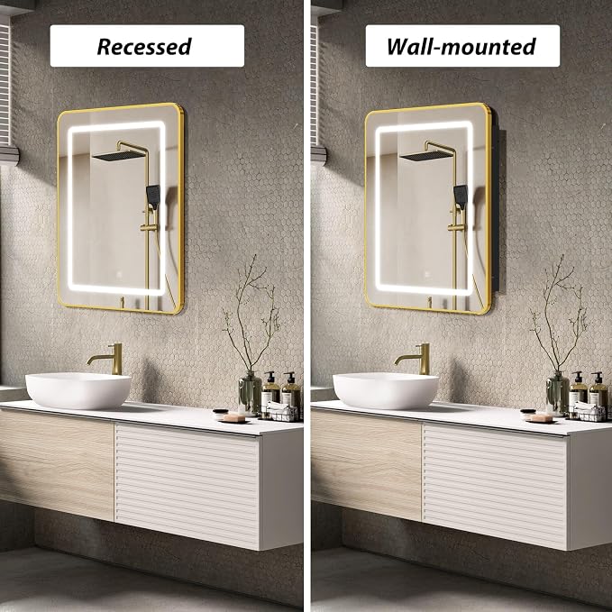 APRILSOUL 16X24 Inch Gold Bathroom Medicine Cabinet - Image 3