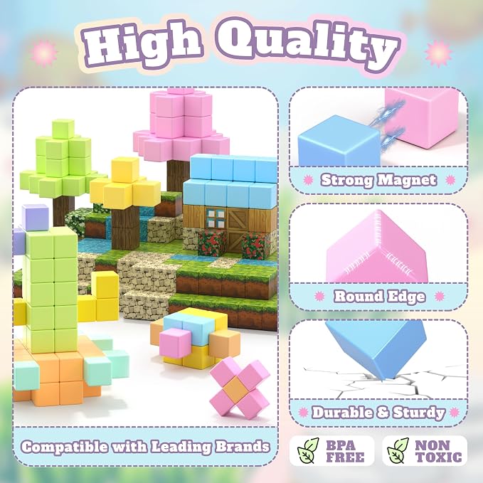 116 PCS Magnetic Blocks Set, STEM Educational Preschool Sensory Toys - Image 4