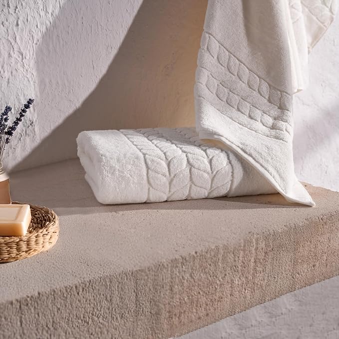 BAGNO MILANO Organic Turkish Cotton Bath Towels, Luxury Jacquard Collection - Image 2