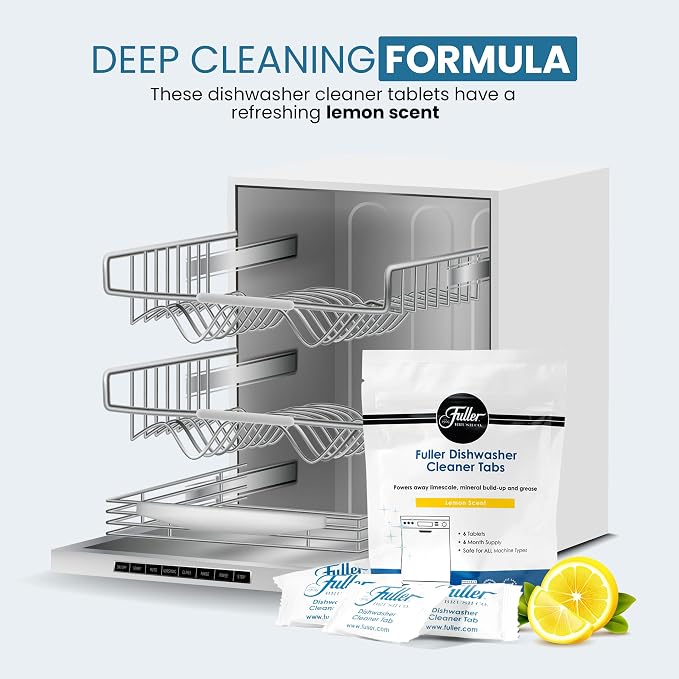 Fuller Dishwasher Cleaner Tabs – Lemon Scent – Eliminates Limescale, Grease & - Image 2