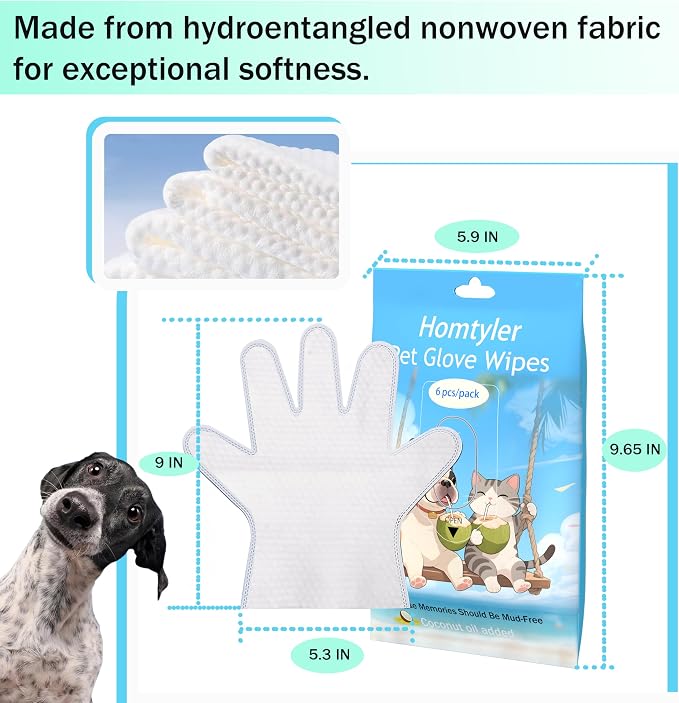 Dog Wipes Cleaning Deodorizing & Washing Gloves - Image 4