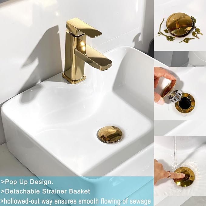 Bathroom Sink Drain, Pop Up Drain Assembly - Image 4