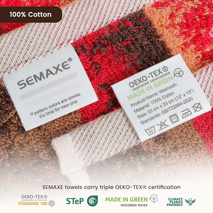 SEMAXE 100% Cotton Washcloths for Bathroom - Image 4