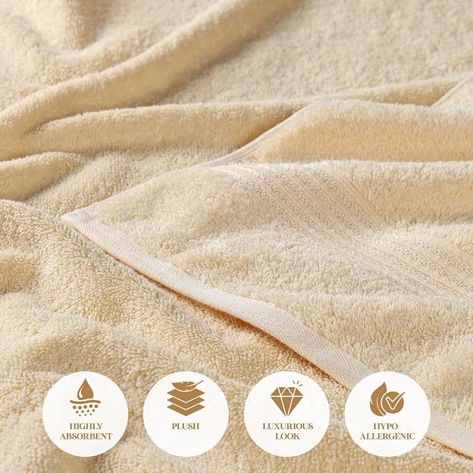 Superior Egyptian Cotton Bath Towel Set, Home Bathroom Towels, Guest Bath - Image 6