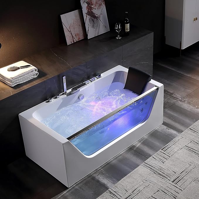 Empava 59" Acrylic Alcove Whirlpool Bathtub by Empava