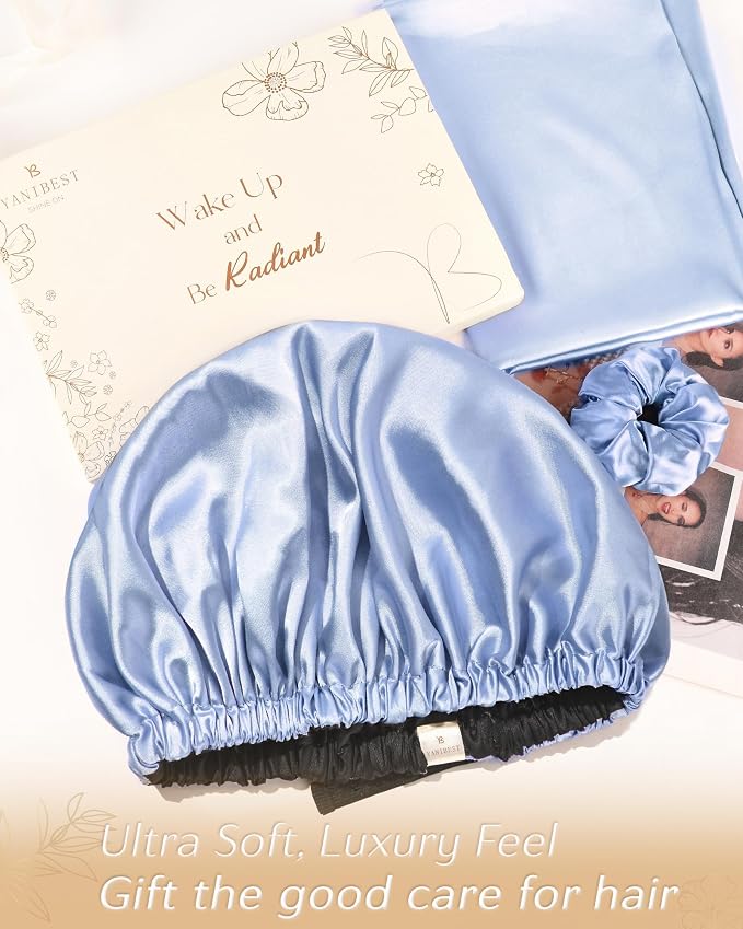 YANIBEST Adjustable Satin Bonnet Double Layer Hair Bonnet - Image 6