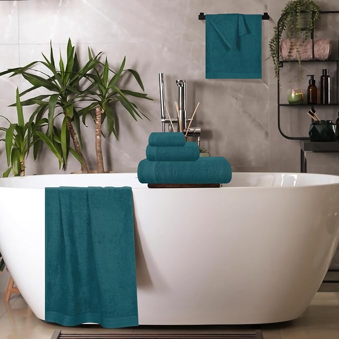 Ultra Soft 6 Pack Cotton Towel Set, Contains 2 Bath Towels 28x55 inch, 2 Hand - Image 5