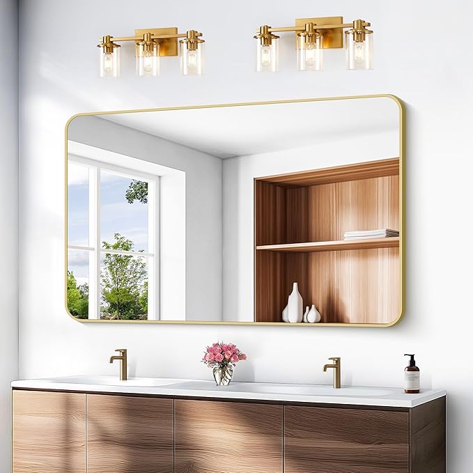 Gold Bathroom Mirror, 55x36 inch Wall Mirror - Image 2