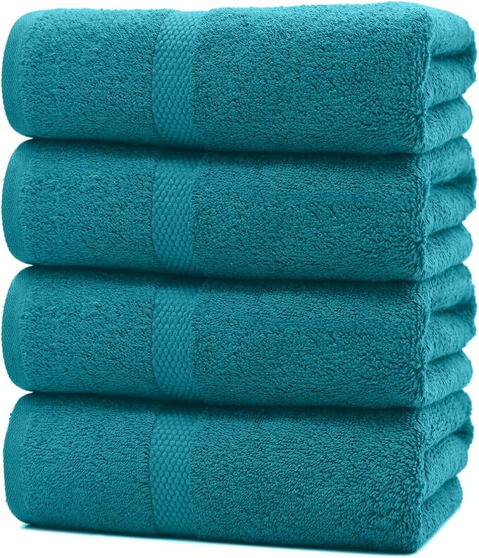 DAN RIVER Bath Towels Set of 4, 27 x 54 Inches, 100% Cotton, Larger & Lighter - Image 8
