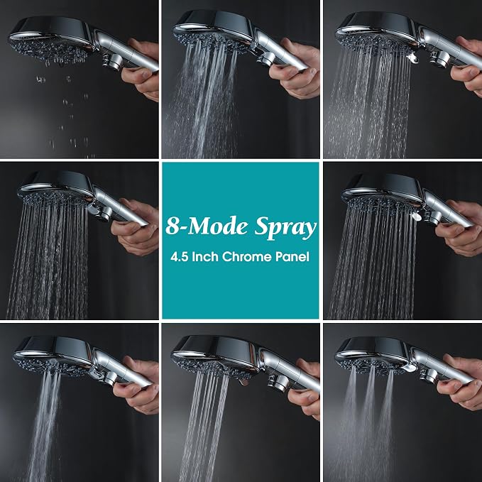 Handheld Shower Head with On Off Switch 8-Mode High Pressure Showerhead with 79 - Image 4