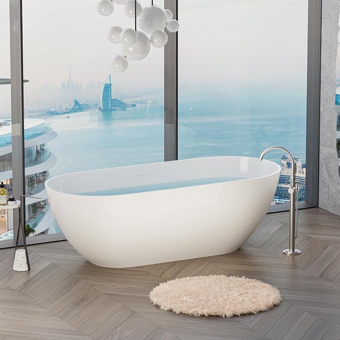 Abruzzo 63" Freestanding Solid Surface Bathtub by ABRUZZO