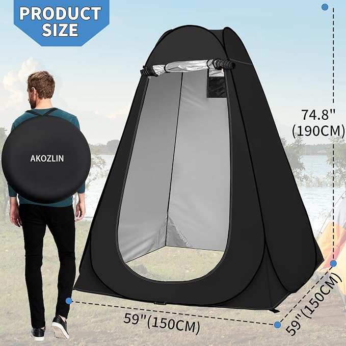 AKOZLIN Portable Pop Up Shower Tent Instant Privacy Dressing Changing Tent - Image 2