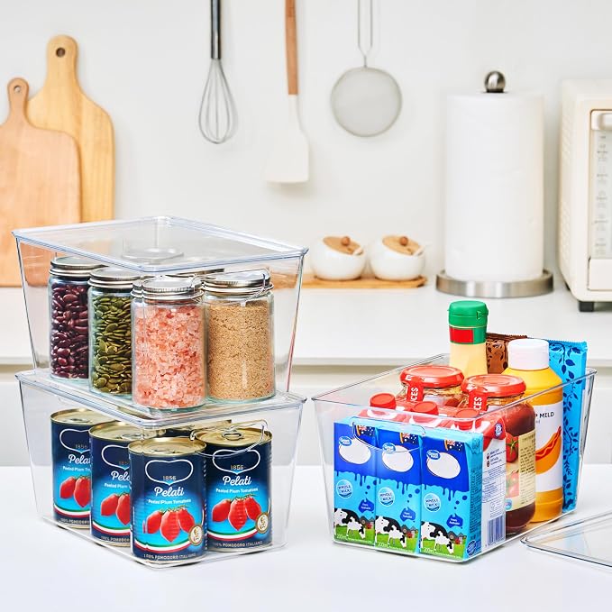 theaoo Clear Storage Bins with Lids Stackable - Image 3