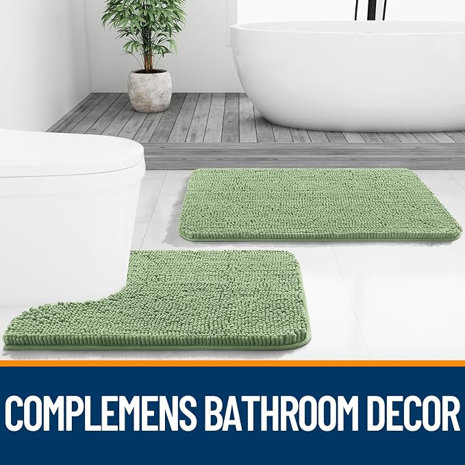 OLANLY Bathroom Rugs 70x24, Extra Soft Absorbent Chenille Bath Rugs, Rubber - Image 7