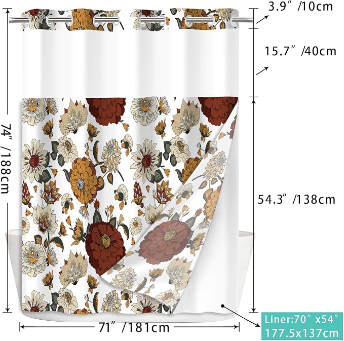 No Hook Shower Curtain Set - Image 6