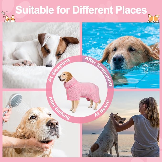 Bienbee Dog Bathrobe, Quick Drying Super Absorbent Dog Robes - Image 6