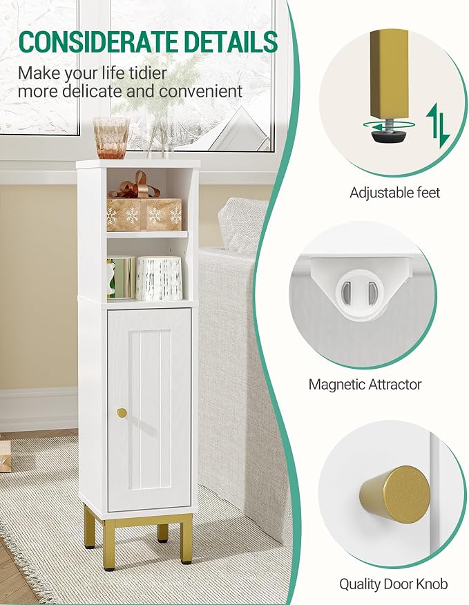 Bathroom Storage Cabinet, Corner Floor Cabinet - Image 8