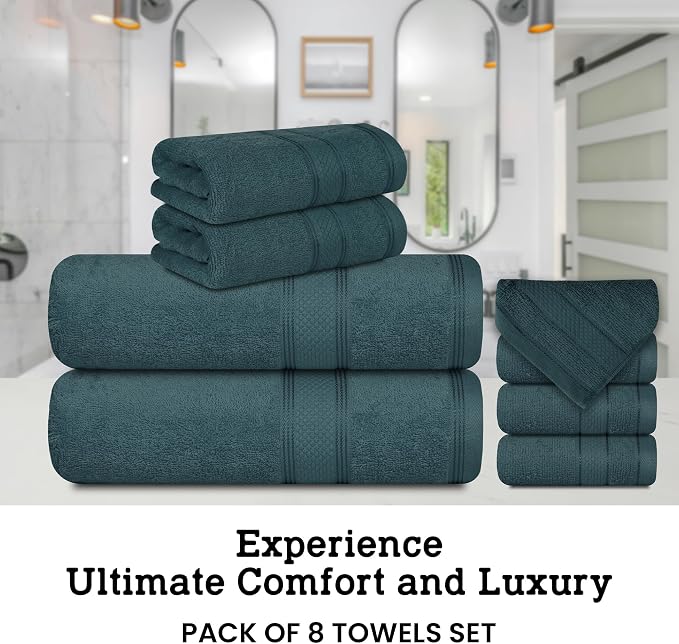 Casa Lino Bath Towel Set of 8 - Image 2
