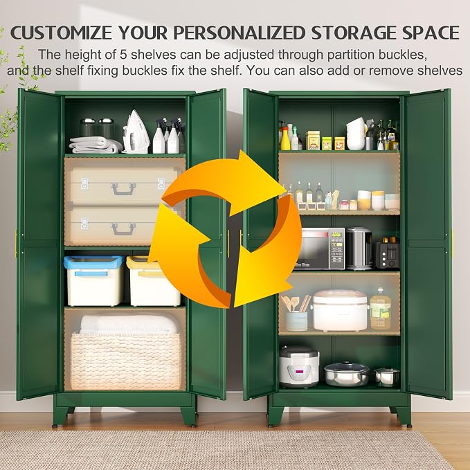 75.2" Tall Kitchen Food Pantry, Pantry Cabinet - Image 4