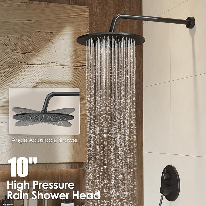 Gabrylly Black Shower Faucet Set, Wall Mounted System - Image 3