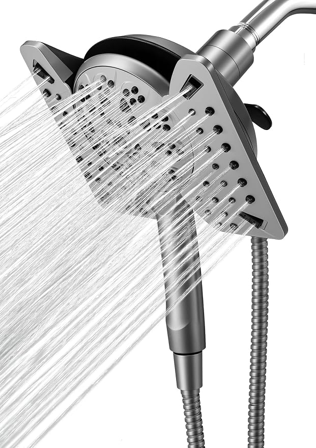 Shower Head with Handheld High Pressure, Rain Shower Head with Fixed Showerhead by Unknown