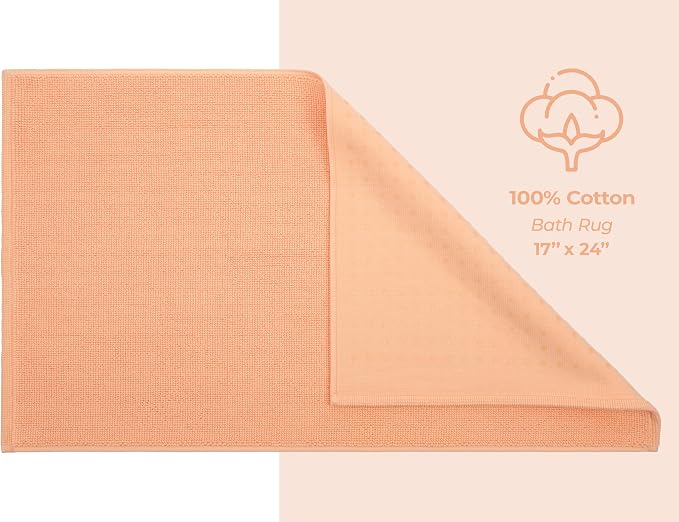 American Soft Linen Bath Rug, 17 in 24 in 100% Cotton Bath Mats Rugs - Image 5