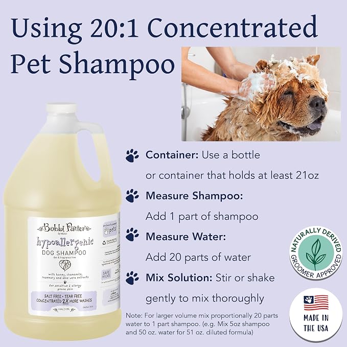 Bobbi Panter Hypoallergenic Dog Shampoo 1 Gal., Dye & Fragrance-Free, - Image 4