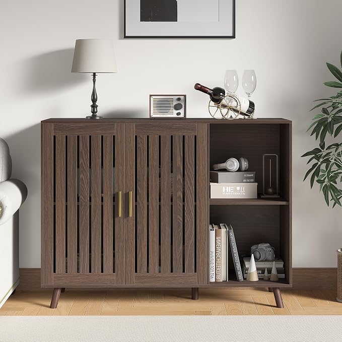 Sideboard Storage Cabinet, 47.2" W Farmhouse Buffet Cabinet by lavyga