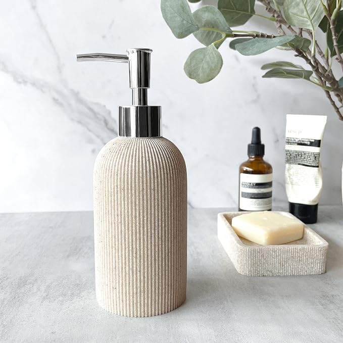 Lunestella Elegant Boho Beige Hand Soap Dispenser - Image 6